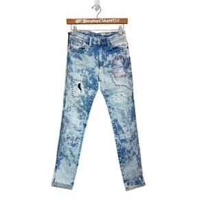 Ksubi Women's High Times Y2K Jeans Mottled Blue Skinny NWT 26 $499.95